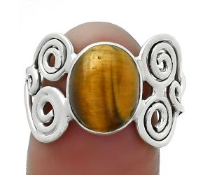 Natural Tiger Eye - Africa Ring size-8 SDR155844 R-1658, 9x11 mm