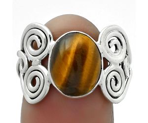 Natural Tiger Eye - Africa Ring size-8 SDR155847 R-1658, 9x11 mm