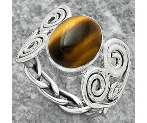 Natural Tiger Eye - Africa Ring size-8 SDR155847 R-1658, 9x11 mm