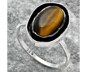 Natural Tiger Eye - Africa Ring size-9 SDR155876 R-1468, 8x12 mm