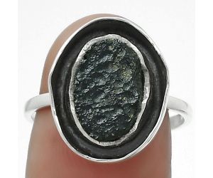 Natural Tektite Rough - Greek Ring size-8 SDR155885 R-1468, 8x12 mm