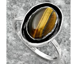 Natural Tiger Eye - Africa Ring size-9 SDR155895 R-1468, 8x12 mm