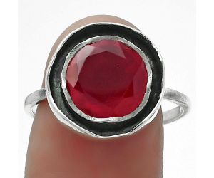 Lab Created Ruby Ring size-8 SDR155908 R-1468, 10x10 mm