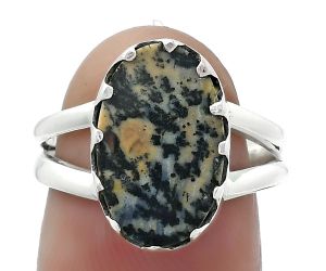 Natural Russian Honey Dendrite Opal Ring size-7.5 SDR156024 R-1210, 9x15 mm