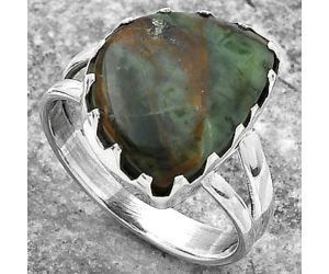 Natural Turkish Rainforest Chrysocolla Ring size-9 SDR156037 R-1210, 13x16 mm