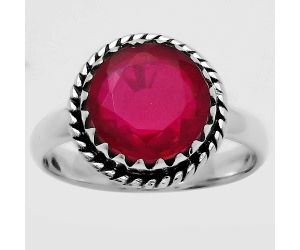 Lab Created Ruby Ring size-7.5 SDR156285 R-1474, 10x10 mm