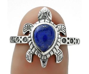 Tortoise - Natural Lapis - Afghanistan Ring size-8 SDR156429 R-1076, 6x8 mm