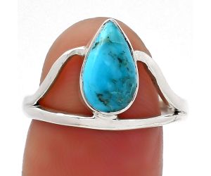 Natural Turquoise Morenci Mine Ring size-8 SDR156576 R-1233, 6x11 mm