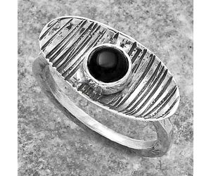 Natural Black Onyx - Brazil Ring size-8.5 SDR156659 R-1573, 6x6 mm