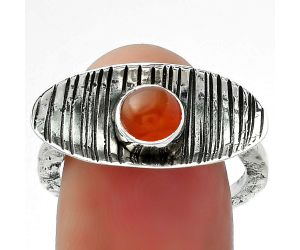 Natural Carnelian Ring size-8.5 SDR156669 R-1573, 6x6 mm