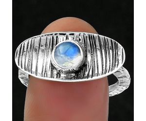 Natural Rainbow Moonstone - India Ring size-8 SDR156700 R-1573, 6x6 mm