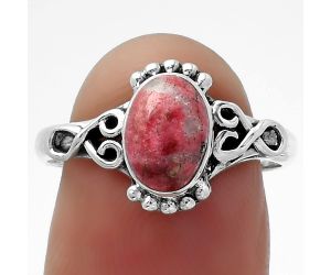 Natural Pink Thulite - Norway Ring size-7.5 SDR156766 R-1281, 6x8 mm