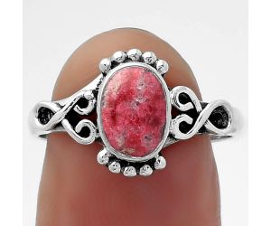 Natural Pink Thulite - Norway Ring size-8 SDR156774 R-1281, 6x8 mm