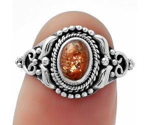 Natural Sunstone - Namibia Ring size-7 SDR156878 R-1286, 5x7 mm