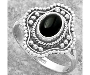 Natural Black Onyx - Brazil Ring size-9 SDR157036 R-1529, 6x8 mm
