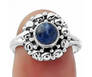 Natural Sodalite Ring size-7 SDR157074 R-1488, 6x6 mm