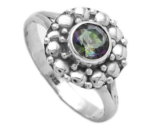 Natural Mystic Topaz Ring size-8 SDR157101 R-1488, 6x6 mm