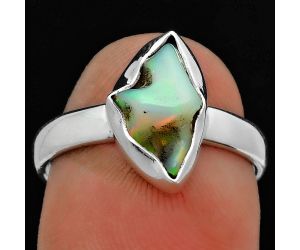 Natural Ethiopian Opal Rough Ring size-7.5 SDR157560 R-1001, 7x12 mm