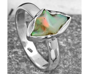 Natural Ethiopian Opal Rough Ring size-7.5 SDR157560 R-1001, 7x12 mm