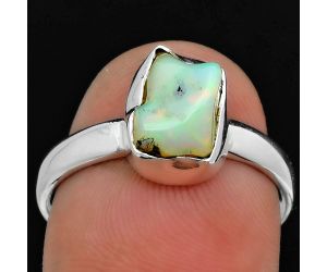 Natural Ethiopian Opal Rough Ring size-8.5 SDR157563 R-1001, 7x9 mm