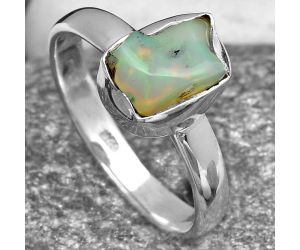 Natural Ethiopian Opal Rough Ring size-8.5 SDR157563 R-1001, 7x9 mm