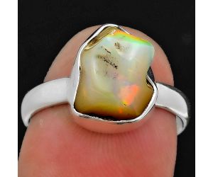 Natural Ethiopian Opal Rough Ring size-8.5 SDR157579 R-1001, 9x11 mm