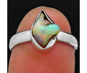 Natural Ethiopian Opal Rough Ring size-7.5 SDR157594 R-1001, 7x10 mm