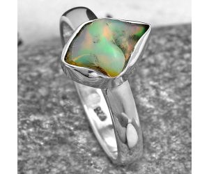 Natural Ethiopian Opal Rough Ring size-7.5 SDR157594 R-1001, 7x10 mm