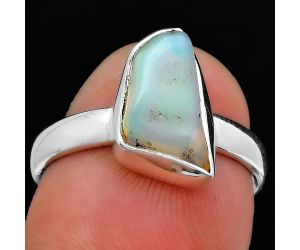 Natural Ethiopian Opal Rough Ring size-7.5 SDR157596 R-1001, 7x13 mm