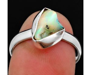 Natural Ethiopian Opal Rough Ring size-8.5 SDR157606 R-1001, 8x11 mm