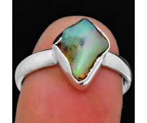 Natural Ethiopian Opal Rough Ring size-9 SDR157611 R-1001, 9x12 mm
