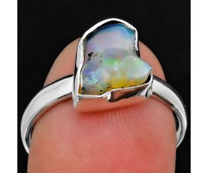 Natural Ethiopian Opal Rough Ring size-9.5 SDR157617 R-1001, 9x12 mm