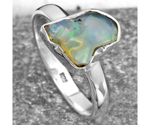 Natural Ethiopian Opal Rough Ring size-9.5 SDR157617 R-1001, 9x12 mm