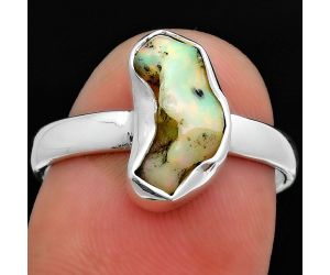 Natural Ethiopian Opal Rough Ring size-8.5 SDR157637 R-1001, 6x12 mm