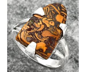 Coquina Fossil Jasper - India Ring size-7.5 SDR157703 R-1305, 12x18 mm