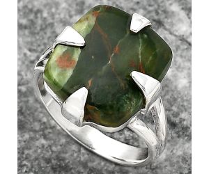Natural Turkish Rainforest Chrysocolla Ring size-8 SDR157708 R-1305, 14x15 mm