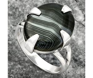 Crown Of Silver Psilomelane - Black Malachite Ring size-8 SDR157712 R-1305, 14x17 mm