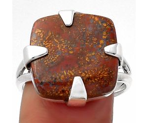 Natural Red Moss Agate Ring size-9 SDR157716 R-1305, 16x16 mm