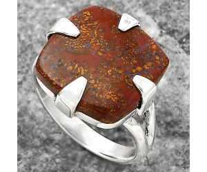 Natural Red Moss Agate Ring size-9 SDR157716 R-1305, 16x16 mm