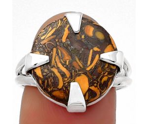 Coquina Fossil Jasper - India Ring size-8.5 SDR157720 R-1305, 16x16 mm