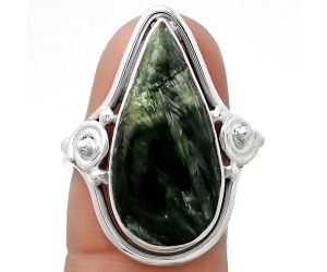 Natural Russian Seraphinite Ring size-9 SDR157861 R-1315, 11x23 mm
