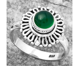 Natural Green Onyx Ring size-7 SDR157959 R-1320, 6x6 mm