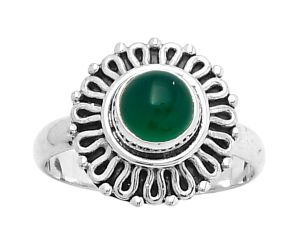 Natural Green Onyx Ring size-6 SDR157960 R-1320, 6x6 mm