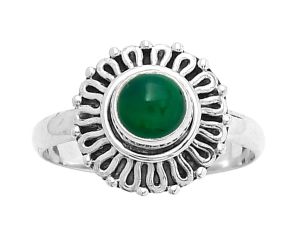 Natural Green Onyx Ring size-8 SDR157966 R-1320, 6x6 mm