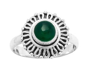 Natural Green Onyx Ring size-7 SDR157967 R-1320, 6x6 mm