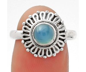 Natural Blue Chalcedony Ring size-8 SDR157969 R-1320, 6x6 mm