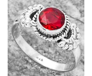Lab Created Ruby Ring size-9 SDR158010 R-1403, 7x7 mm