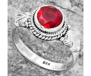 Lab Created Ruby Ring size-7 SDR158125 R-1403, 7x7 mm