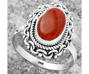 Natural Red Moss Agate Ring size-8 SDR158145 R-1667, 7x11 mm