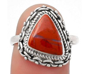 Natural Red Moss Agate Ring size-8.5 SDR158149 R-1667, 9x12 mm